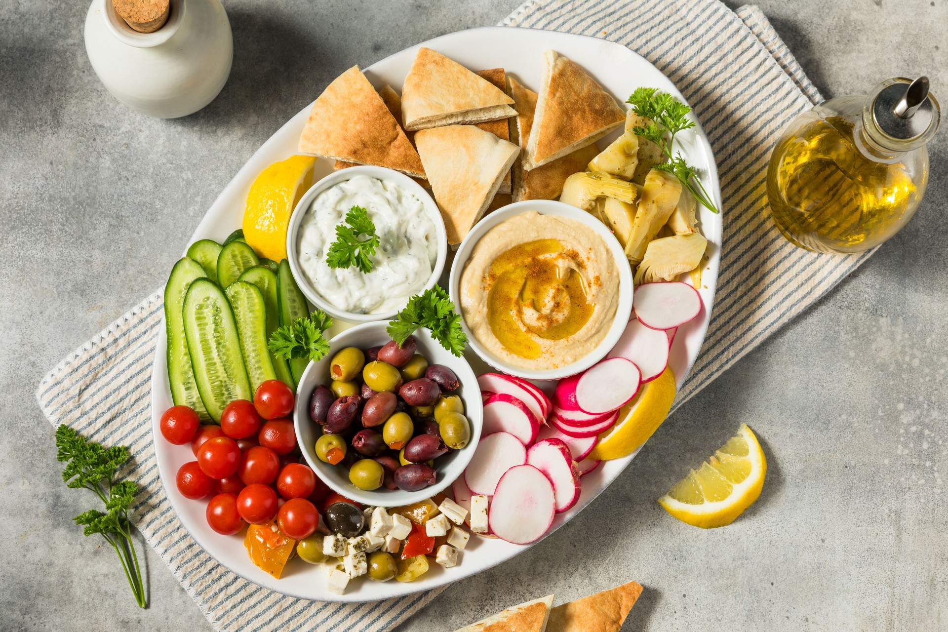 Homemade Mediterranean Mezze Platter